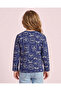Girls Navy Bow Print Long-Sleeve T-Shirt - 4