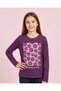 Senior Girls Purple Floral Graphic T-Shirt