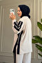 6010 - Stylish, Comfortable, Loose-Fitting Modal Striped Garnished Fabric Women's Set - 6
