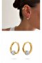 Minimal Zircon Stone Small Hoop Earrings - 3