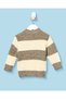 Infant Boys Cream Striped Bear Pullover Sweater - 4