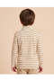 Boys Brown Striped High Neck T-Shirt - 4