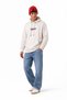 White Basic Hooded Men's Sweatshirt - 5