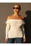 Madonna Collar Fur Detailed Knitwear Sweater - 3