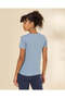Women Blue Basic Crew Neck T Shirt - 3