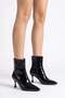 Women's Fairy Black Patent Leather 7 cm Heeled Pointed Toe Zippered Boots - 3