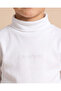 Boys White Embroidered High Neck T-Shirt - 2