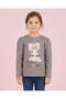 Girls Charcoal Girl Graphic Long-Sleeve T-Shirt