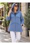 Women's Ankle-Length Muslin Fabric Tassel Detailed Zippered Hooded Shirt 40-48