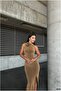 Bicycle Slit Fish Tail Evening Dress with Collar Cutout - 2