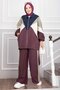 Zippered Sports Jacket and Pants Double Set Plum - 3