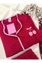 3-Piece Burgundy Ultra Luxury Long Sleeve Wrap Dress - 2