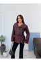 Stand Collar Lined Faux Leather Women's Leather Jacket Short Trench Coat - 3