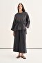Women's Modal Drawstring Slit Blouse Anthracite