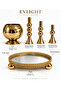 Full Bracelet Presentation Set 5 Pieces Mirrored Gold Metal Tray - Without Flowers - 2