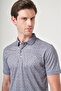 Smoked-White Polo Collar Short Sleeve Pocketless Slim Fit Cotton T-Shirt 1011260159 - 4