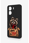 Redmi 13C Compatible Cute Raccoon Patterned Silicone Case - 4