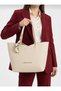 Women's Cream Scarf Elegance 2-Piece and Long Strap Hand and Shoulder Bag-Bd3015Bd - 3
