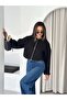 Women's Oversize Bomber Zipper Pocket Short Seasonal Casual Jacket - 2