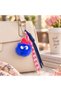 Puffy Blue-Fuchsia Beret Pompom Bag Charm - 2