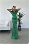 Satin Evening Dress Fabric Dress Collar Fisherman Gathered - 4