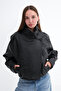 High Collar Faux Leather Jacket C02682 - 4