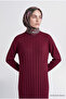 Regular Fit Knitwear Dress Burgundy - 3
