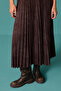 Women's High Waist Suede Look Pleated Skirt Brown - 3