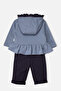 Three-Strand Hooded Cardigan 3-Piece Set (Vintage Girl) Lila - 2