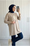 Women's Daisy Flower Embroidered Letter Print Detailed Loose Long Sweat Tunic
