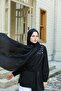 Talia Match Pattern Jacquard Shawl - Black - 2