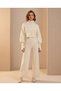 Finger Hole Balloon Sleeve Knitwear Double Set - 3