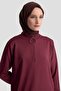 Zipper Detailed Knitwear Tunic Claret Red - 4