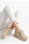Geja Beige Leather Laced Sports Shoes - 3