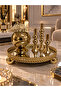 Full Bracelet Presentation Set 5 Pieces Mirrored Gold Metal Tray - Without Flowers
