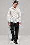 Ecru Modal Regular Fit Embroidered Long Sleeve Men's Shirt |   Mew1211198-1