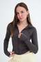 Zippered Soft Fabric Cardigan H0089