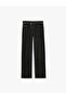 Cotton Buttoned Regular Waist Straight Leg Denim Trousers - Straight Fit Jean - 5