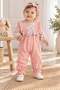 Baby Girl Floral Ruffle Salopet Look One-Piece Jumpsuit + Bandana Bow 0-12 Months - 5