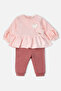 Two-Strap Pants 2-Piece Set (the Clouds) Pink