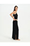 Black Drawstring Waist Slit Pants - 7
