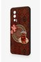 Poco F5 Pro Compatible Carpet and Tea Pattern Silicone Case - 4