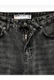 Cotton Regular Cut Buttoned Straight Leg Washed Denim Trousers - Straight Fit Jean - 7