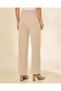 Women Beige Wide Leg Trousers - 3