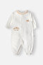 Interlock Jumpsuit Without Booties Printed (Bouquet) Beige