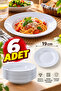 6 Pieces 19cm Melamine Plate Restaurant Home Type Deep Plate Bright White Ra679