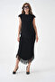 Women's Black Sleeveless Blouse and Skirt Combination Knitwear Set - 3