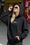 Women's Oversize Hoodie Chmp Studios V2 Embroidered Black - Hooded, Pockets, 3 Thread Fleece - 5