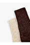 Patterned Ribbed 2-Piece Sock Set - 3