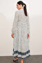 Women's Patterned Long Hijab Dress 2586 - Light Blue - 6